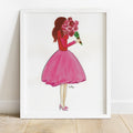 Pink Floral Fashion Illustration Print | Giclée Wall Art | Margot Shay