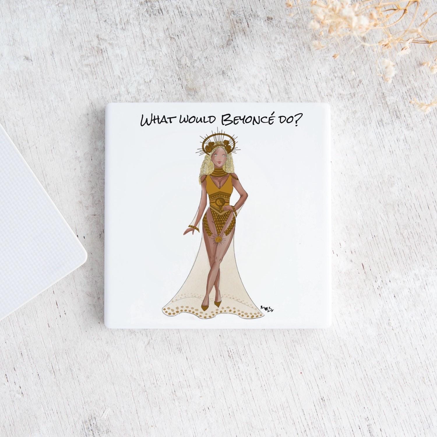 Beyoncé Ceramic Coaster – Handmade Illustration | What Would Beyoncé Do?