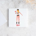 Taylor Swift Red Tour Ceramic Coaster – Handmade Illustration | Swiftie Gift