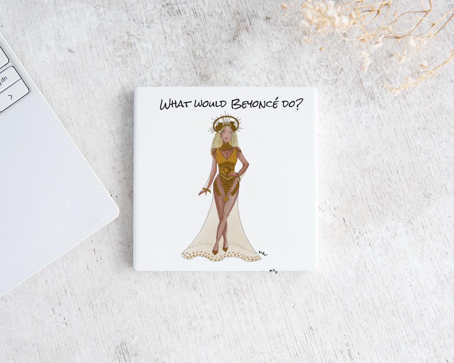 Beyoncé Ceramic Coaster – Handmade Illustration | What Would Beyoncé Do?