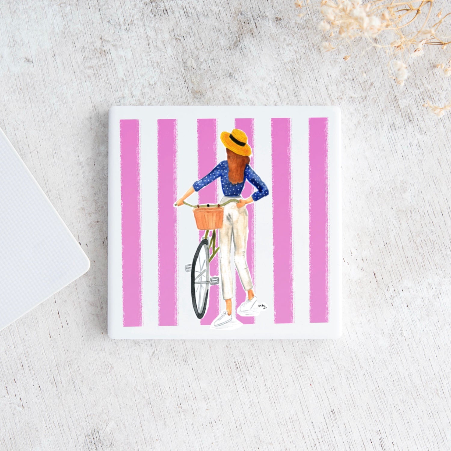 Pink Stripe Coaster