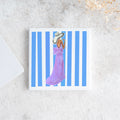 Blue Stripe Fashion Illustration Ceramic Coaster | Stylish Gift for Her | Margot Shay