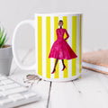 Yellow Stripe Fashion Illustration Mug | Stylish Gift for Her | Margot Shay
