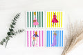 Set of 4 Striped Fashion Illustration Ceramic Coasters | Gift for Her | Margot Shay