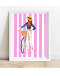 Pink Stripe Fashion Illustration Art Print | Stylish Gift for Her | Margot Shay