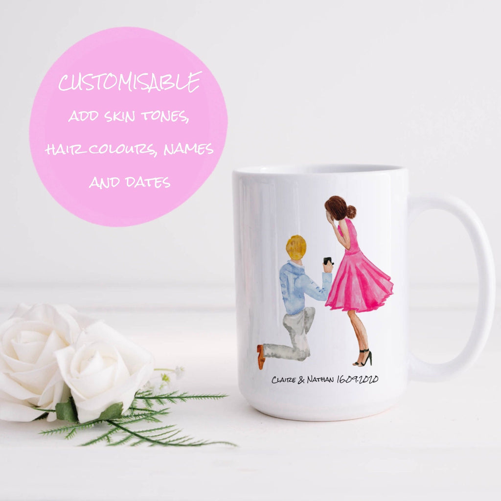 Customisable Engagement Mug | Personalised Proposal Gift