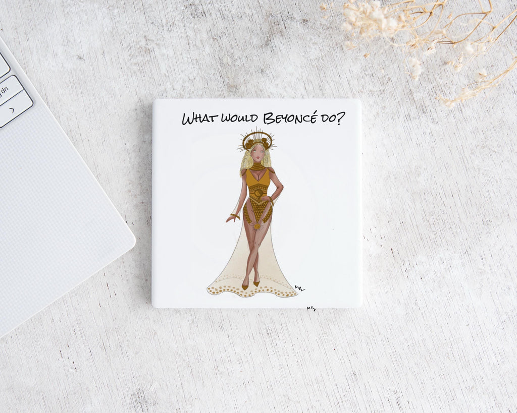 Beyoncé Ceramic Coaster – Handmade Illustration | What Would Beyoncé Do?