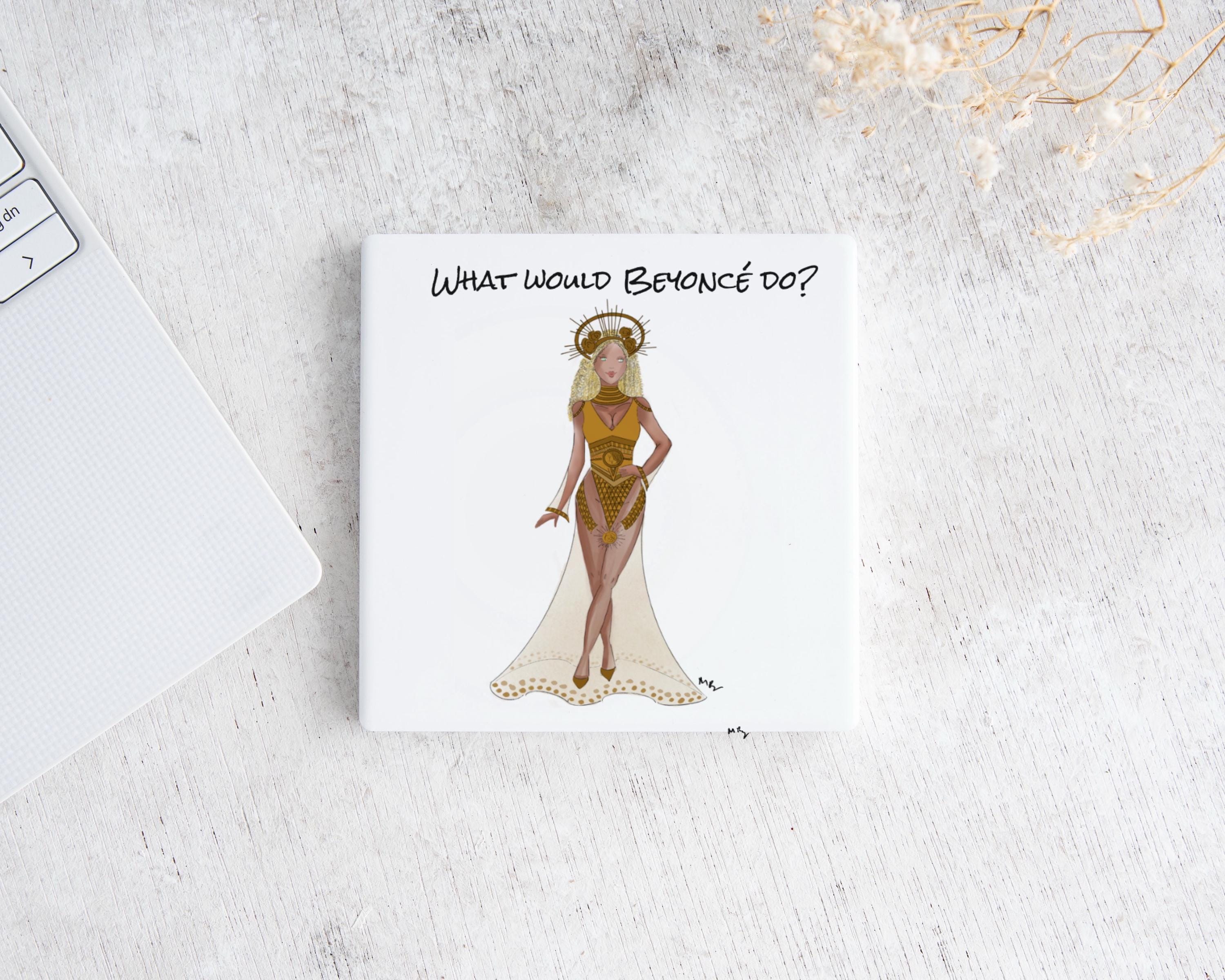 Beyoncé Ceramic Coaster – Handmade Illustration | What Would Beyoncé Do?