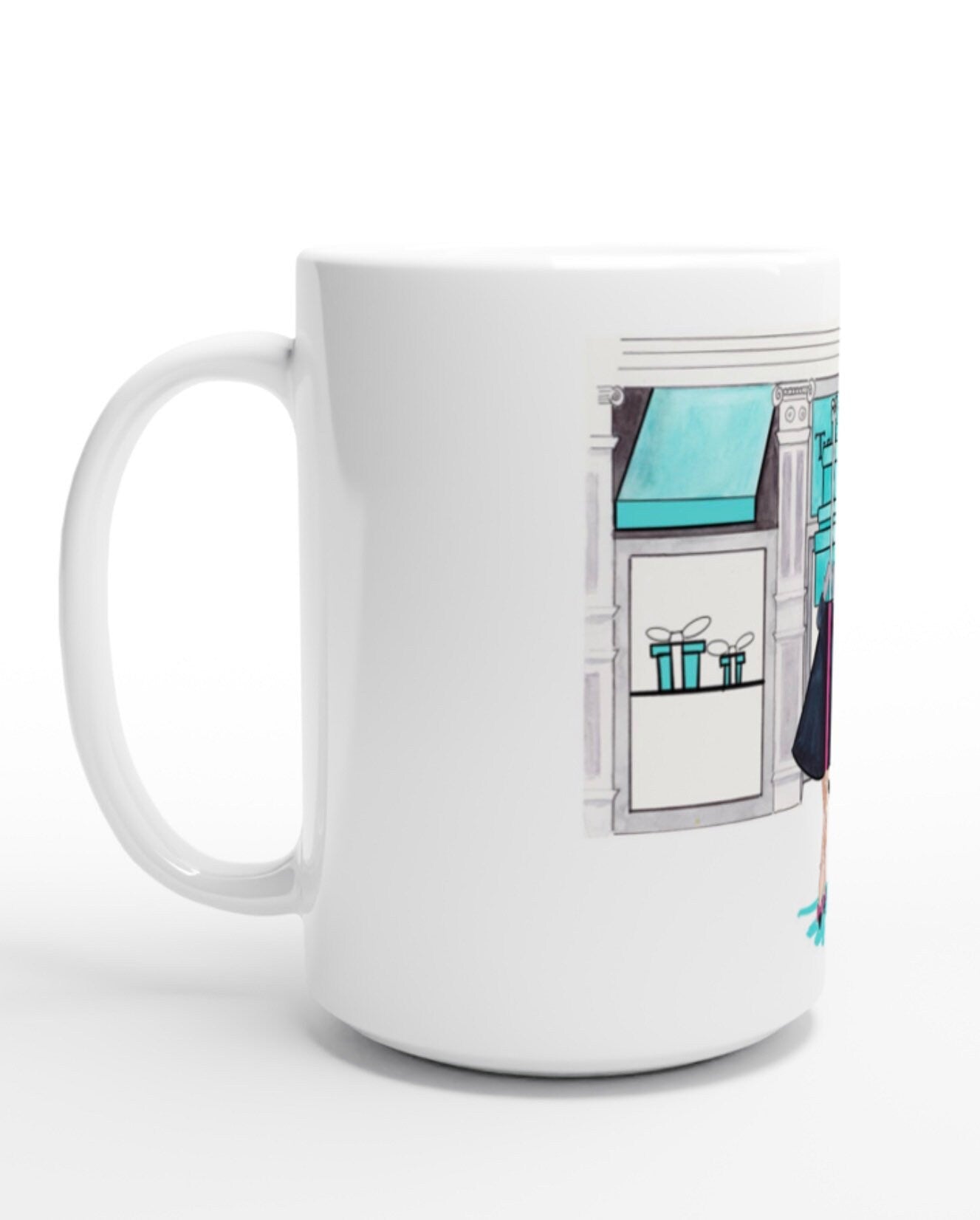 Tiffany & Audrey Hepburn Mug | Elegant Illustration Gift for Her | Margot Shay