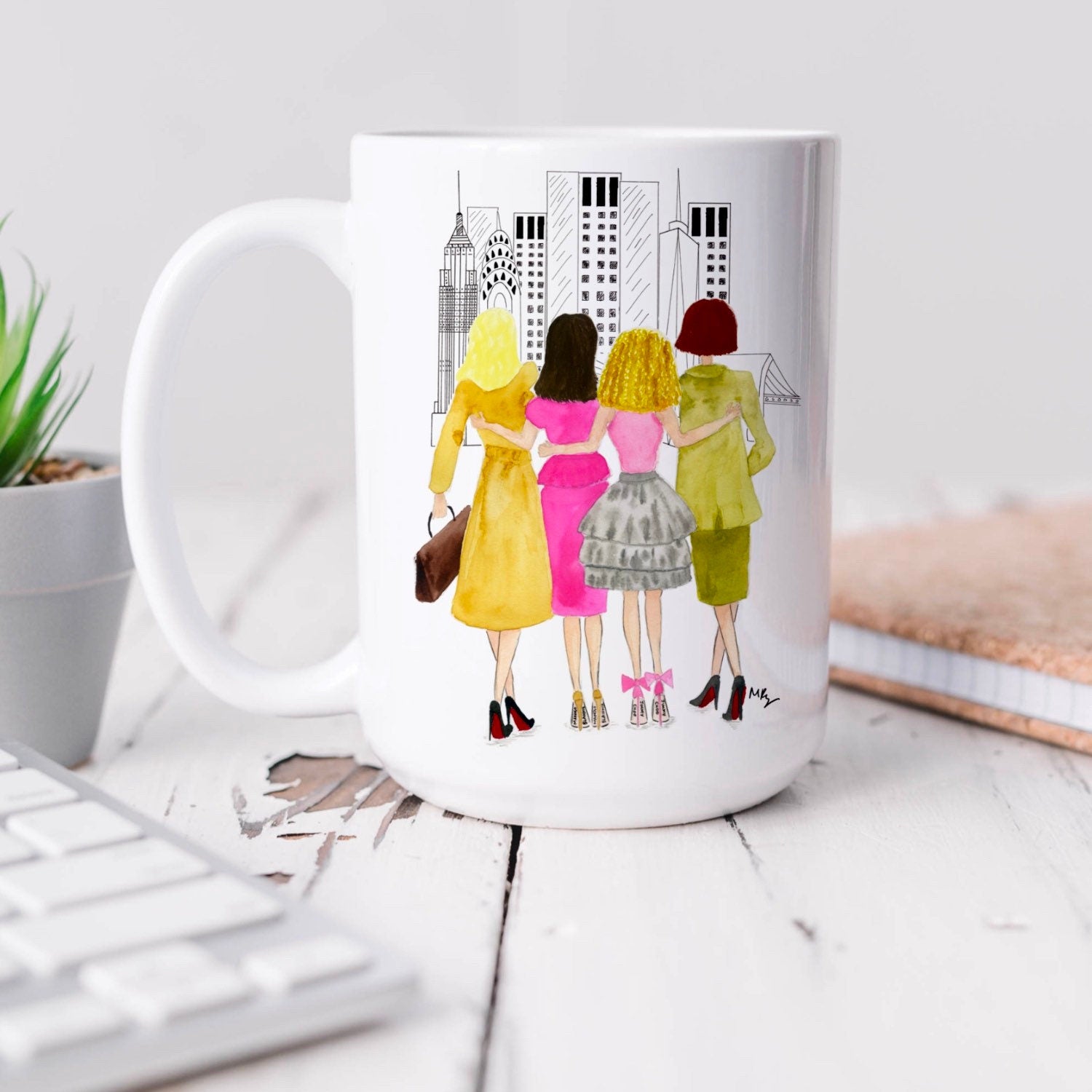 Sex and the City Ceramic Coffee Mug | New York Illustrated Cup | Margot Shay